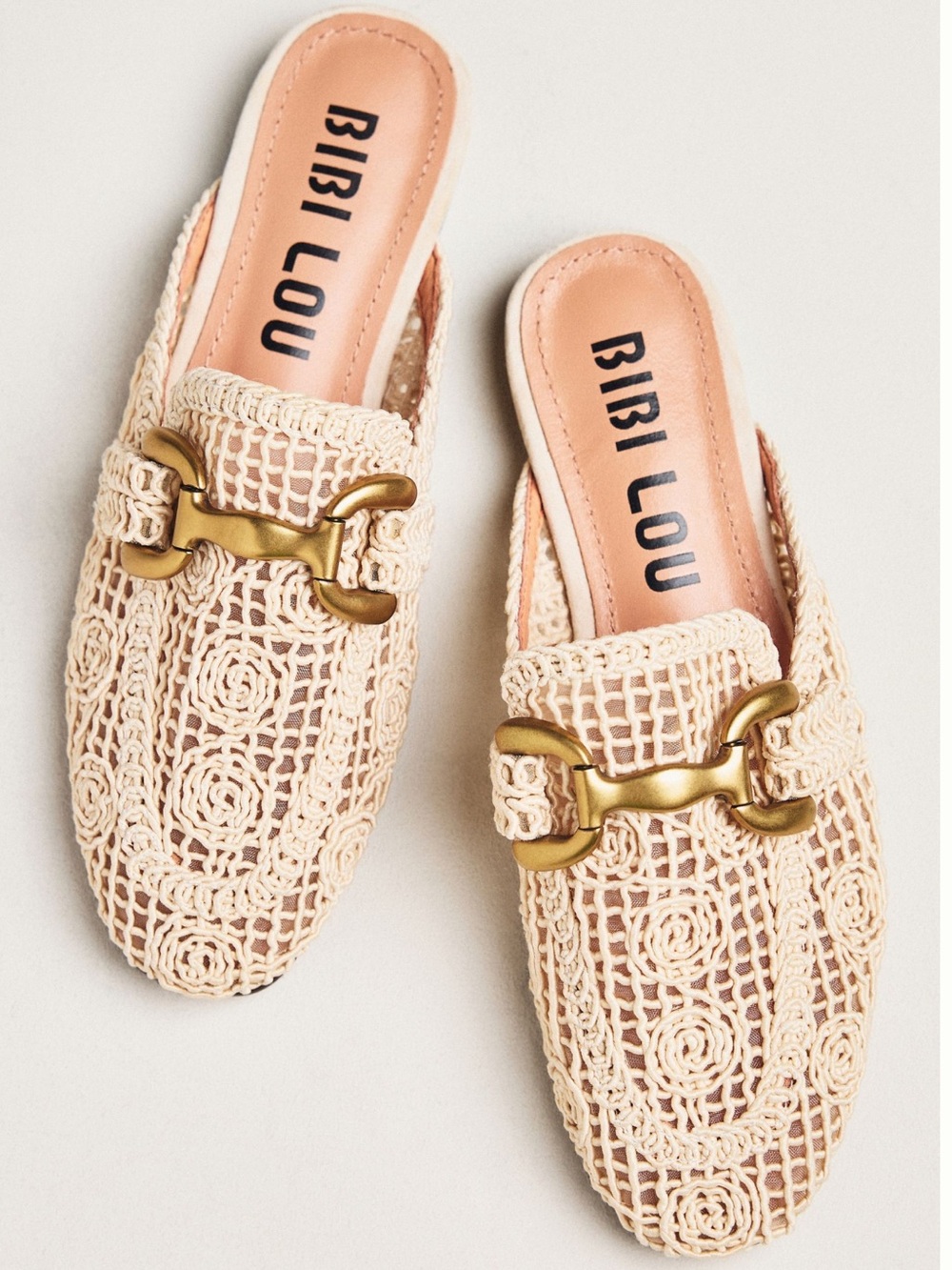 {Bibi Lou} Zagreb Crochet Horse Bit Slip On Loafer Mules